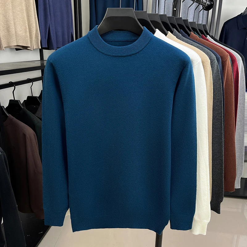 

Роскошный модный мужской трикотажный свитер с круглым воротником новый модель тренд легкий мягкий удобный отдых простой чистый цвет высокое качество джемпер