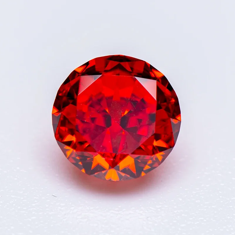 

Cubic Zirconia Crushed Ice Cut Red Color Round Shape Charms Beads for Jewelry Making Earrings Pendant Materials No Certificate