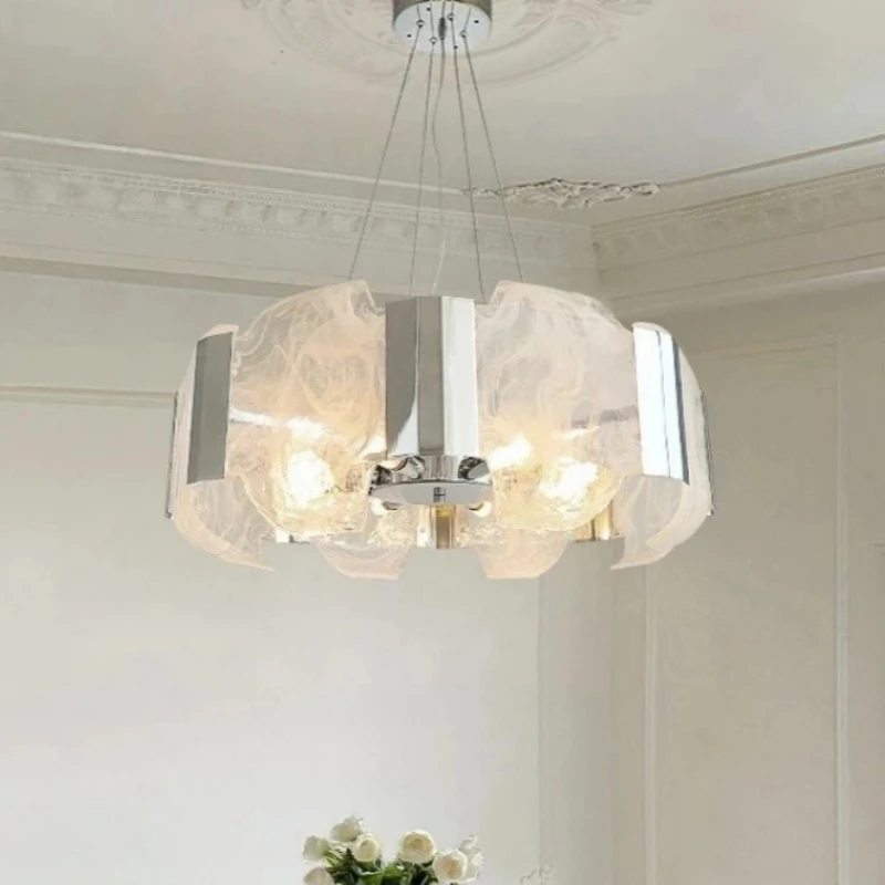 

Светильник-подвеска Creamy Wind Nordic Designer для виллы, холла, гостиной, столовой, кухни, современный, роскошный, из стекла в форме облака