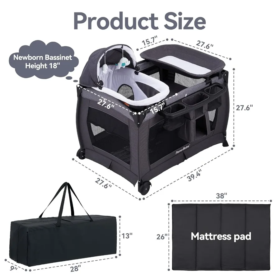 روضة أطفال محمولة قابلة للطي لطاولة تغيير مرتبة الأطفال حديثي الولادة #6