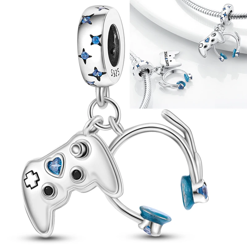 2026 Neuer Musik-Charm aus 925 Sterling Silber, Musiknoten-, Kopfhörer- und Gitarren-Anhänger, passend für europäische Armbänder, DIY-Geschenk für Frauen – Detail 3
