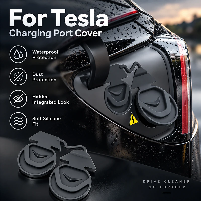 For Tesla Model YL Model Y Juniper Model 3 Highland Charging Port Cover Integrated Silicone Waterproof Dust Cap Car Accessories