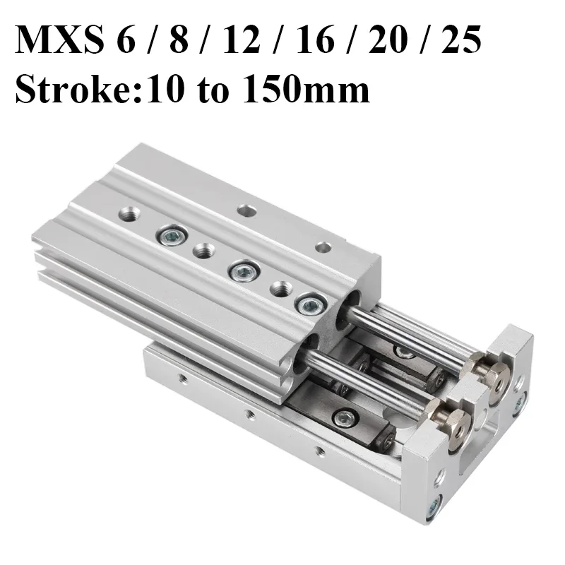 

MXS6 MXS8 MXS12 MXS16 MXS20 MXS25-10/20/30/40/50/75/100/125/150mm Double Acting Air Slide Table MXS Pneumatic Air Cylinder