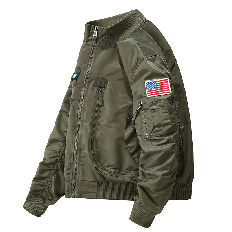 2024 New Mens Vintage Casual Flight Light Air Bomber Military Jacket Casual Coat Men\'s Military Windproof Jacket Men\'s