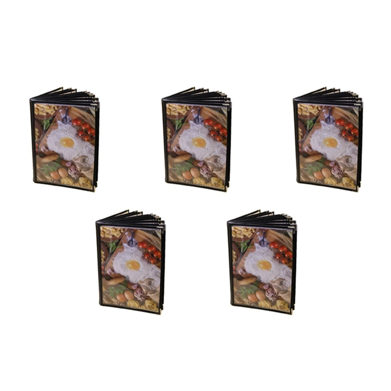 

5X Transparent Restaurant Menu Covers For A4 Size Book Style Cafe Bar 10 Pages 20 View