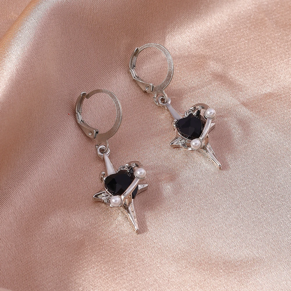 Aihua koreanische Mode y2k Mond Quaste Stern Tropfen Ohrringe Mädchen Harajuku Kristall Mond Sterne Ohrring für Frauen Punk Schmuck Geschenke – Detail 10