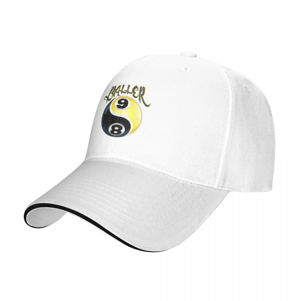 Baller Billiard Ball Ying-Yang Tee: 8-Ball and 9-Ball Design Baseball Cap fashionable Snap Back Hat Hats For Women Men's