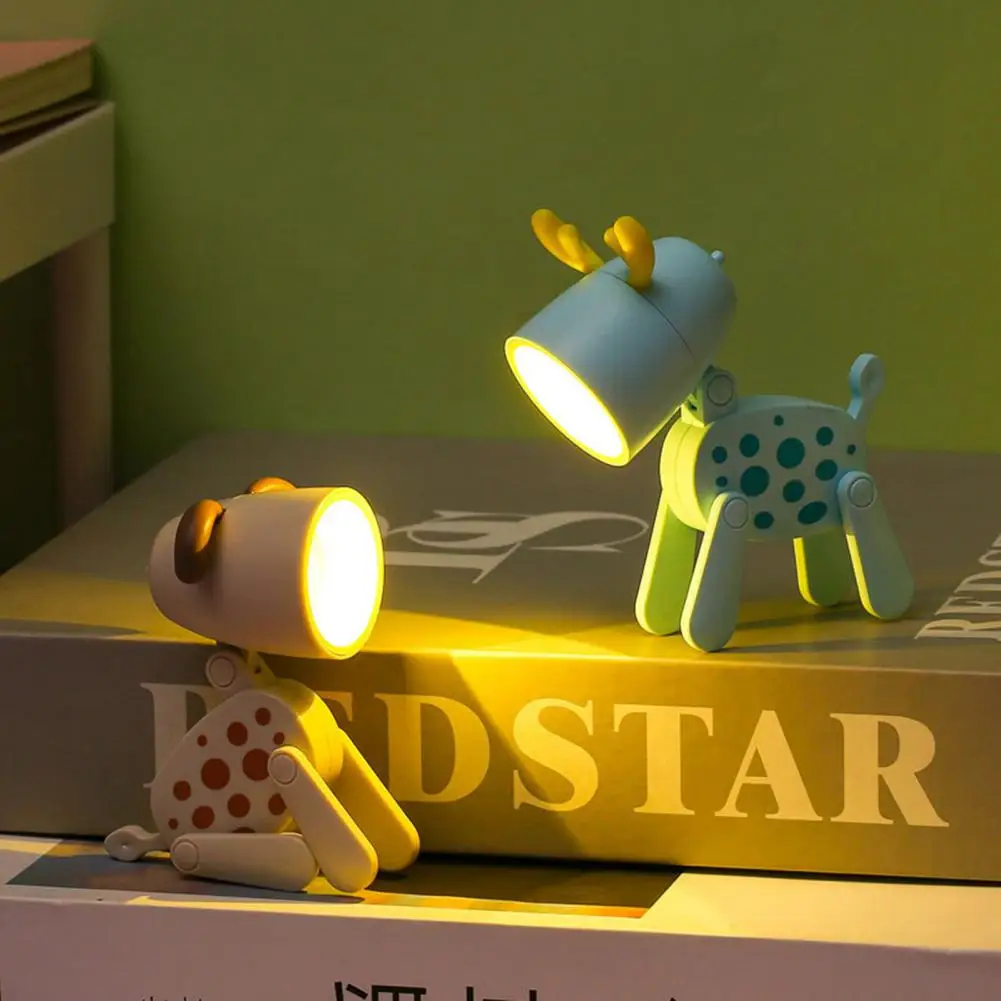 Attractive Night Light Adorable Appearance Decorative Energy Saving Cute Cartoon Dog Deer Mini Night Lamp