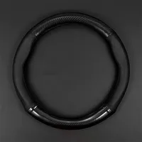 Nuevo protector Universal para volante de coche, fibra de carbono, cuero, tridimensional, antideslizante, accesorios para coche a la moda