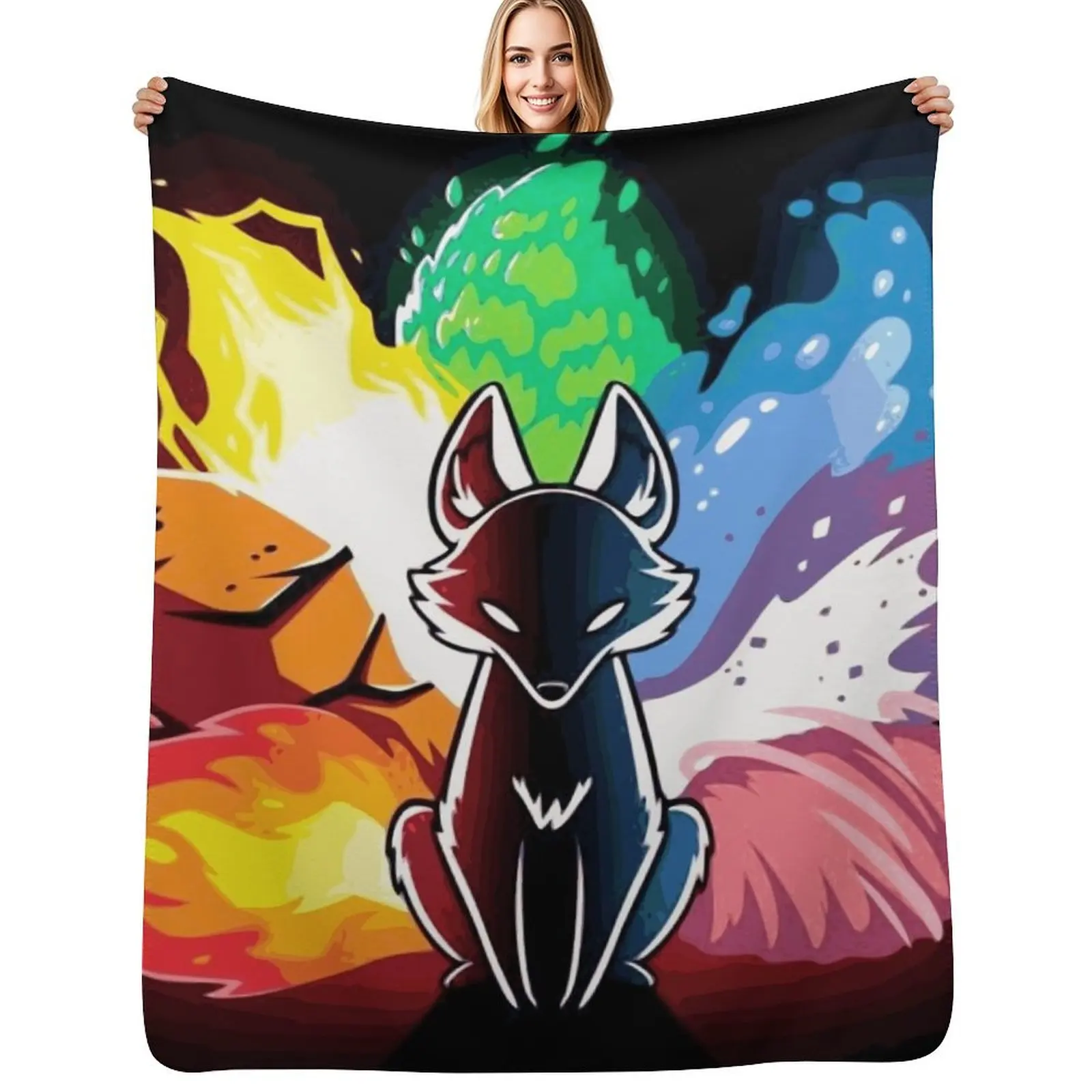 

9 tail fox Throw Blanket For Sofa Thin Luxury Throw Decorative Beds Camping Blankets