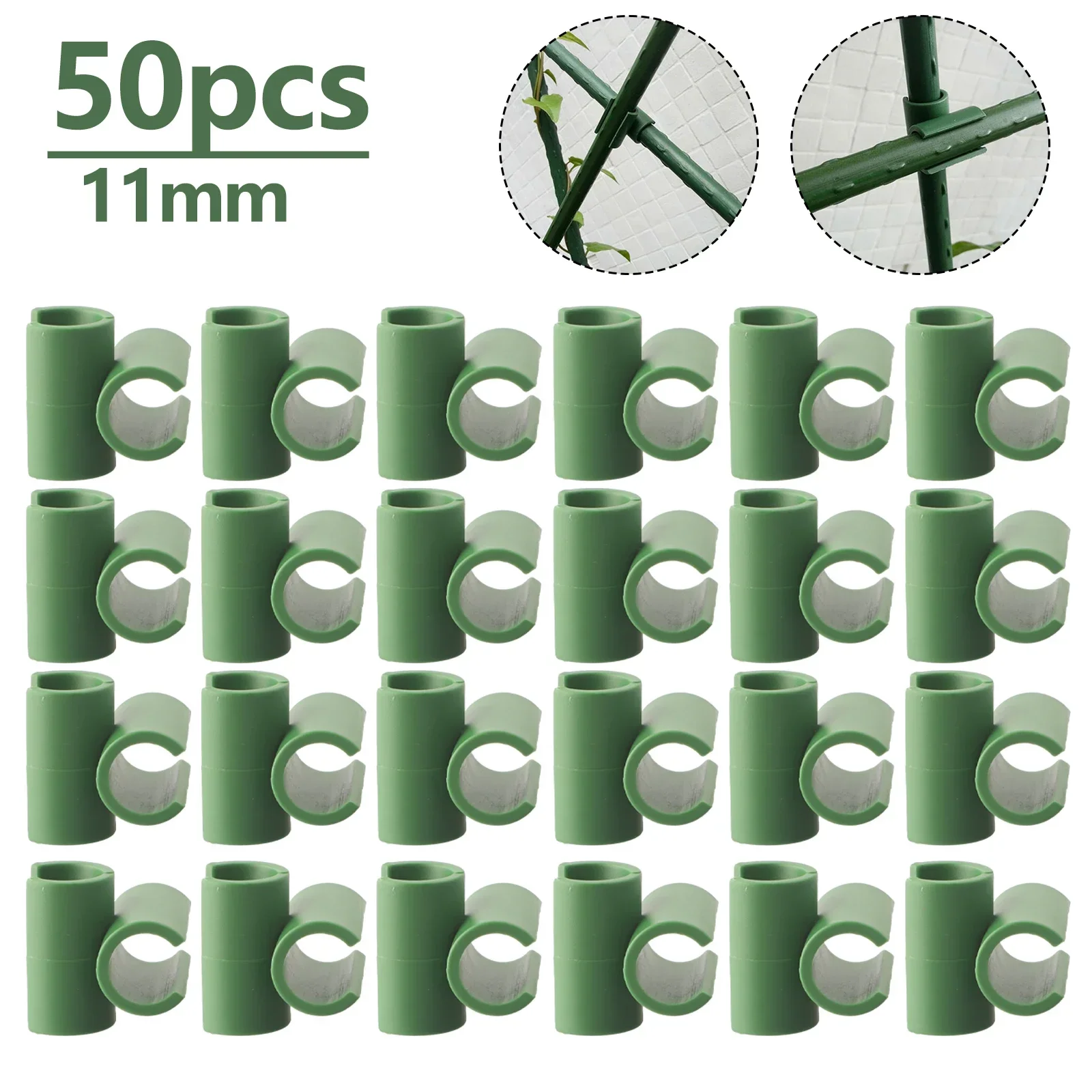 

50pcs Plant Support Trellis Connector Fixed Cross Clip Stake Clips For Plant Grafting Garden Frame Rod Connector 11mm/16mm/20mm