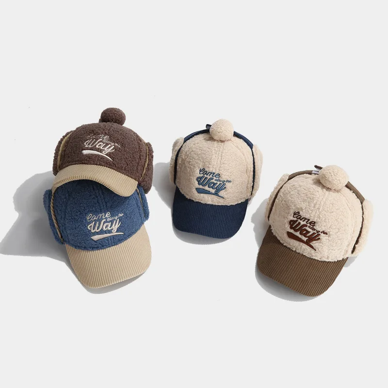

Wei embroidery children's hat, winter ear-covered duckbill hat, warm style for medium and large children, Lei Feng hat