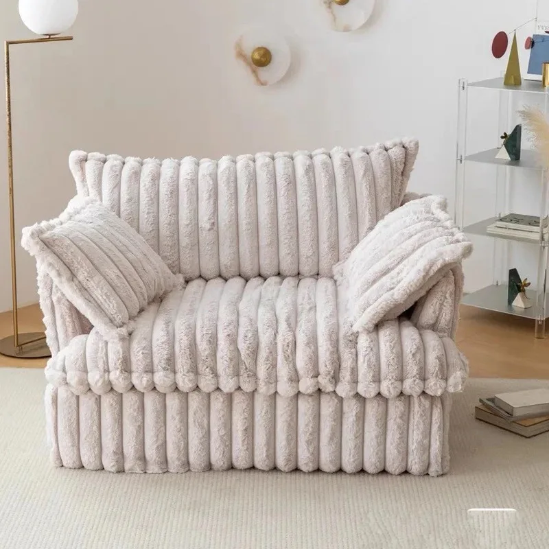 

Скандинавский простой съемный диван, ткань, длинные волосы, вельвет, ленивый кремовый балкон, большой сидящий глубокий одиночный диван