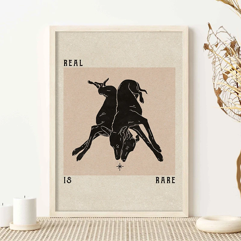1PC  Real is Rear Poster Vintage Greyhound Art Prints Couple Gift Boho Style Decoration Canvas Painting Home Decor Dog Lovers