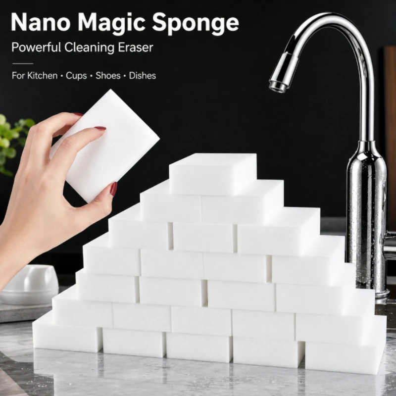3/5 Stück Magischer Melamin-Schwamm-Radierer 10X6X2cm Weißer Nano-Reinigungsschaum-Pad für Haus Küche Büro Bad Fleckenentfernung