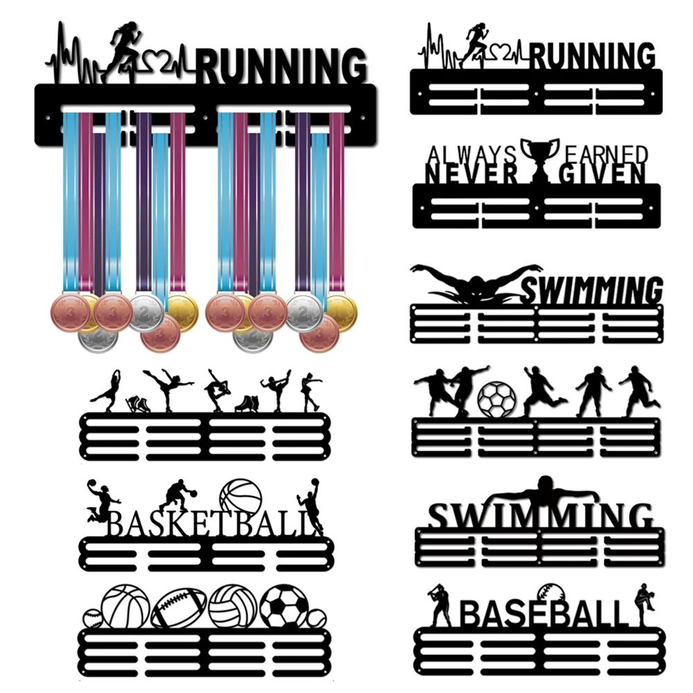 

Держатель для медали, Спортивная вешалка для бега, демонстрационная стойка, настенная вешалка для медали, черные прочные декоративные держатели для медали