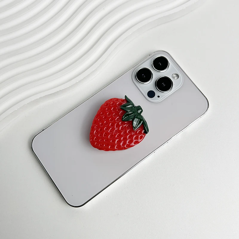 Bonito abacaxi cereja morango adequado para iphone telefone soquete samsung acessórios universais suporte de telefone anel suporte