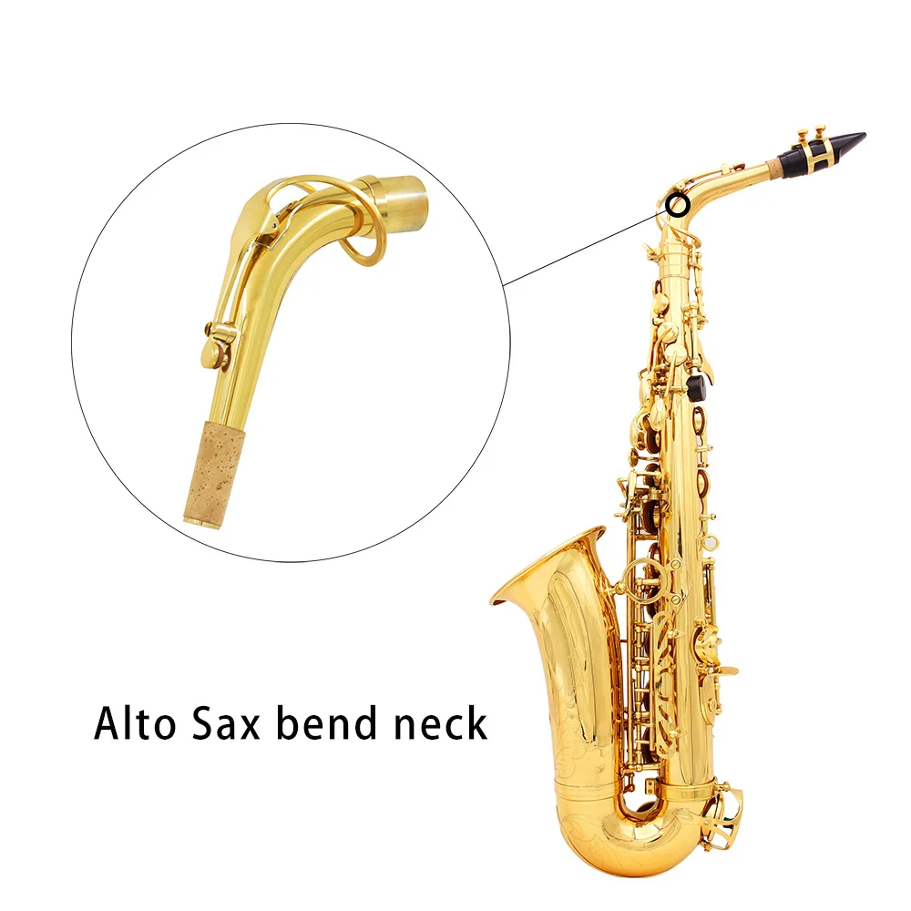 Alto Saxophone Neck Bent Brass Easy to Play Good Tone Neck Bent Professional Wind Instrument Accessories Alto Saxophone Parts