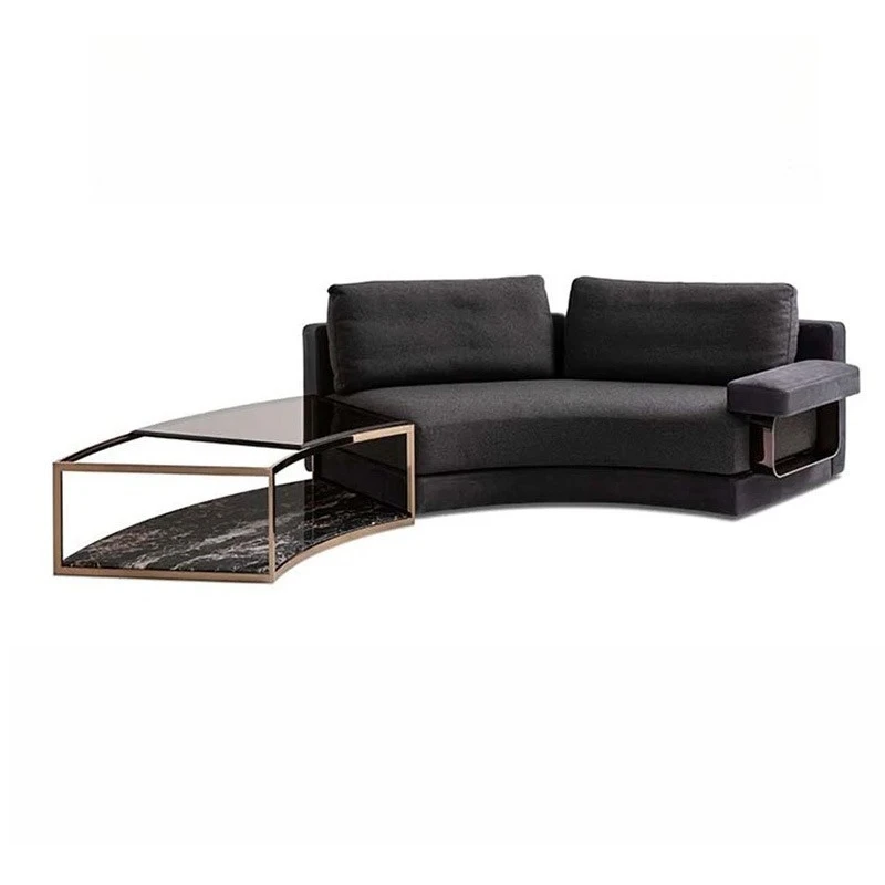 

Special-shaped combination fabric curved sofa, light luxury high-end coffee table sofa
