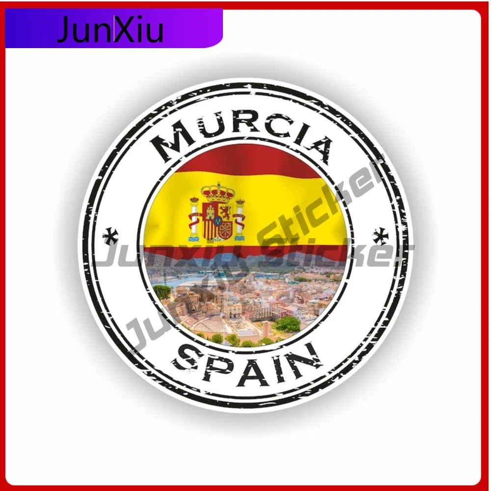 

Murcia Spain Seal Cool Truck Waterproof Vinyl Design Round Sticker Funny Fade Resistant UV Resistant Waterproof Sticker