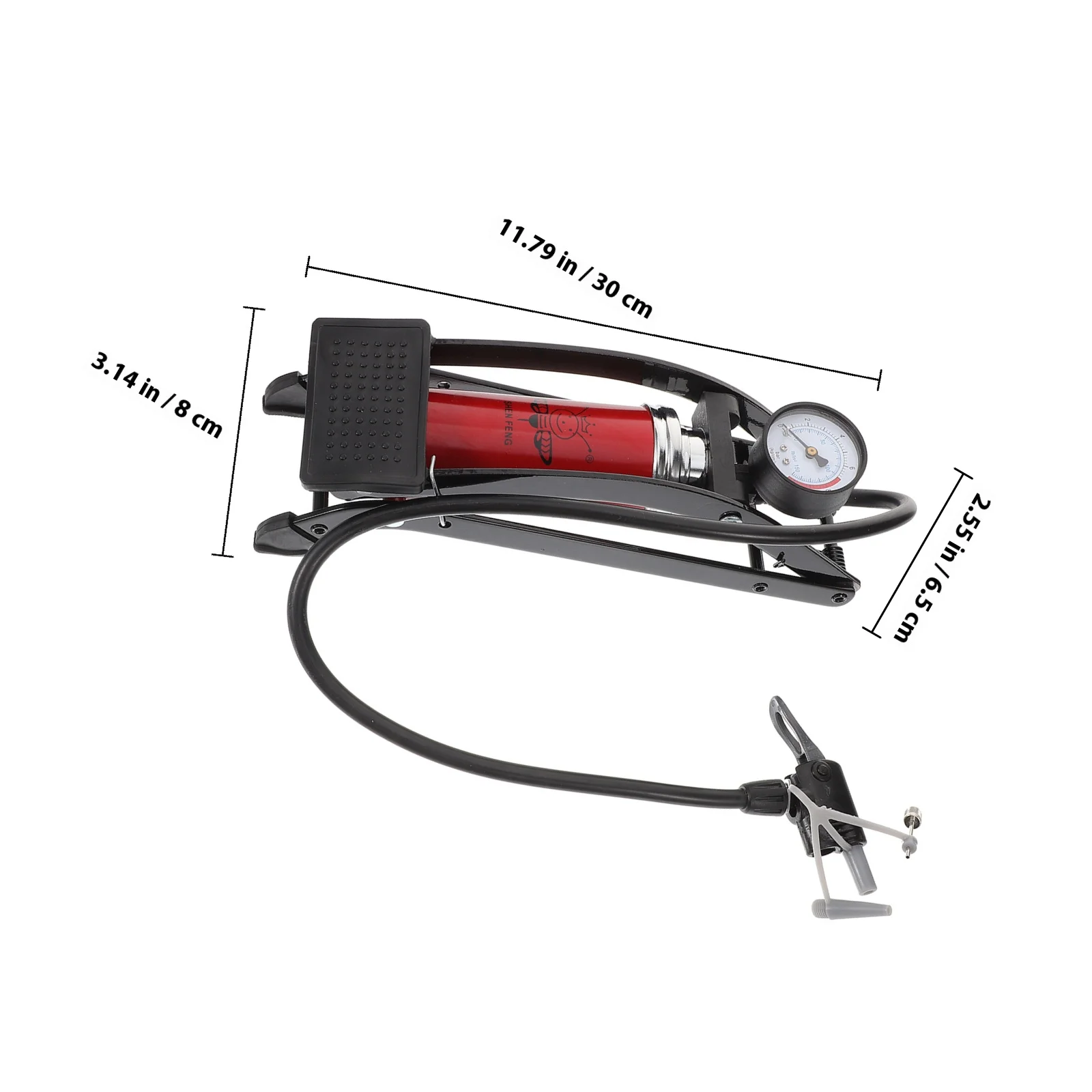 مضخة إطارات عمودية، منفاخ دراجة محمول عالي الضغط للدراجات النارية، نفخ الهواء، خفيف الوزن، متين، مدمج #4