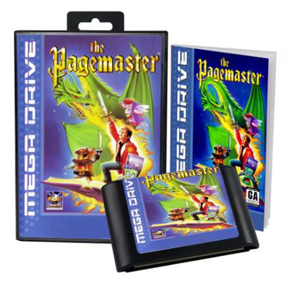 Page master with Box and Manual for 16 Bit Sega MD Game Cartridge Megadrive Genesis System