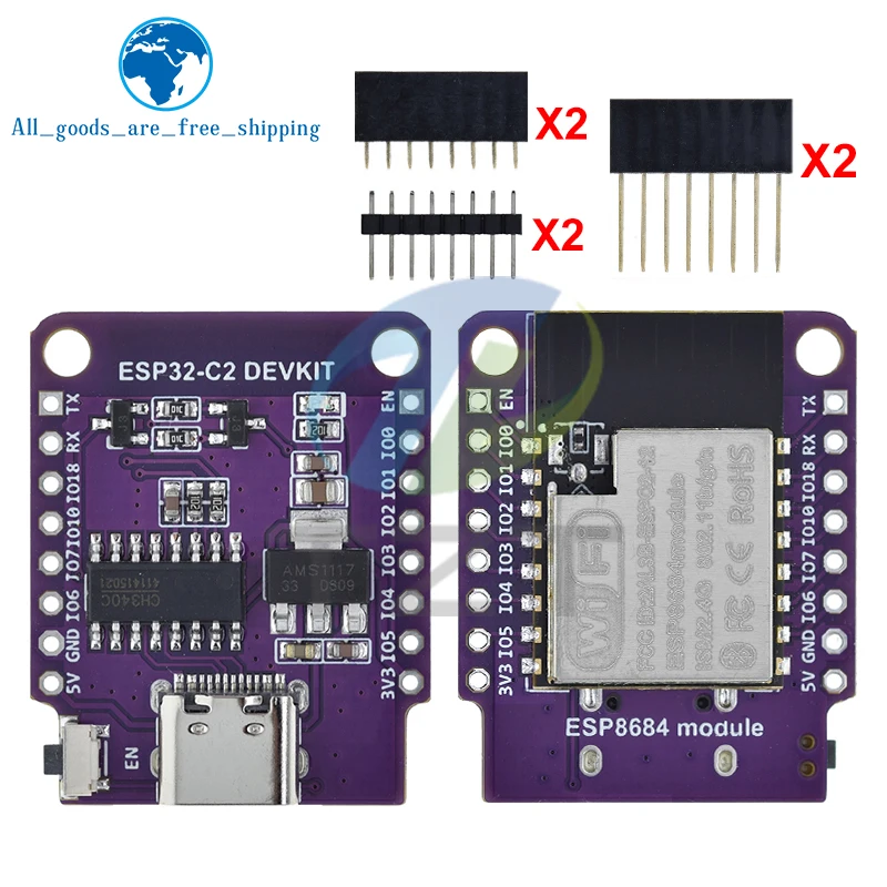 TZT Wemos D1 Mini ESP8266 ESP32 ESP32-C2 ESPC2-12 DevKit Serial WIFI+Bluetooth CH340G ESP8684 Development Board For Arduino