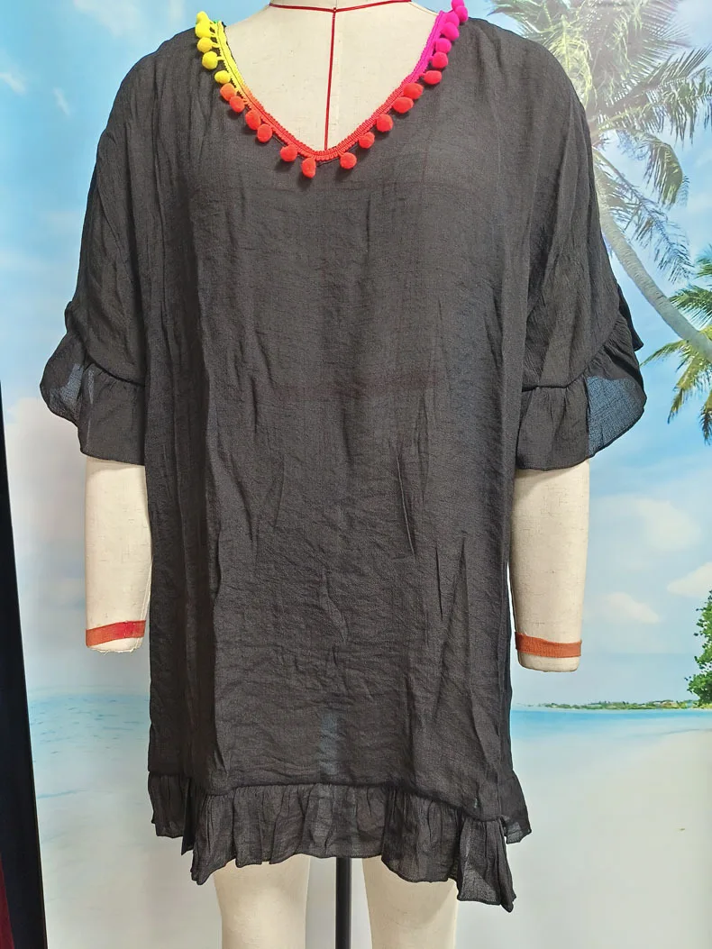 New European and American Sexy Shirts, Beach Blouses, Seaside Vacation Loose Dresses, Sunscreen Clothes Cross-border