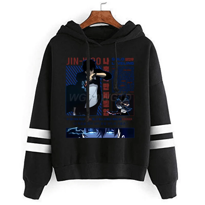 Solo Leveling Pullover Hoodie for Men Women Sung Jinwoo Anime Fan Gift Streetwear Hoodie Harajuku Male Fashion Casual Sweatshirt