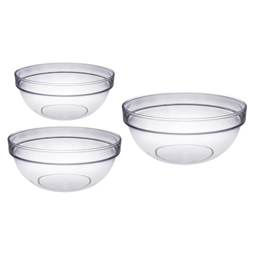 

3 Pcs Food Smooth Edge Vegetable Vegetable Bowl Salad Holder Food Container Kitchen Bar Salad Bowl Use