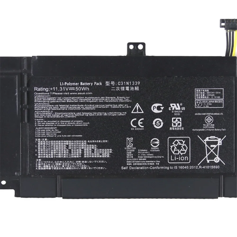 Genuine C31N1339 Laptop Battery For ASUS Zenbook UX303L UX303LN TP300L TP300LA TP300LJ Q302L Q302LA Q302LG C31N1339 Free Tools