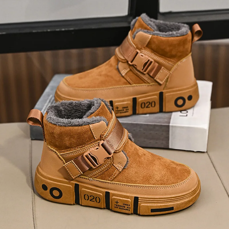 Board Shoes 2024 Winter New Item Niche Plus Plush Thick High Top Anti Slip Casual Sports Versatile Trendy Men's Boots