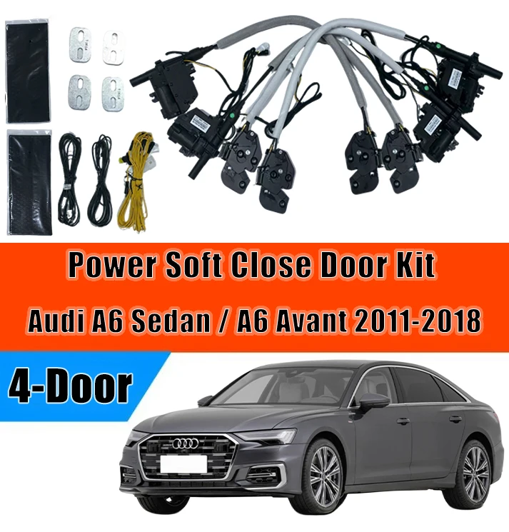 XCAR For Audi A6 Sedan / A6 Avant 2011-2018, Automatic Door Closing System with Electric Soft Close and Suction Lock