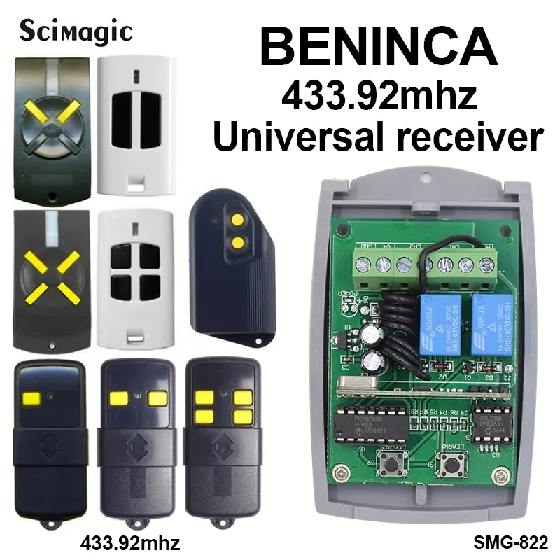 Imagem -03 - Beninca-to go 2wp 4wp Garagem Porta e Portão Controle Remoto Código Fixo Transmissor de Mão 433mhz Switch 43392 Mhz