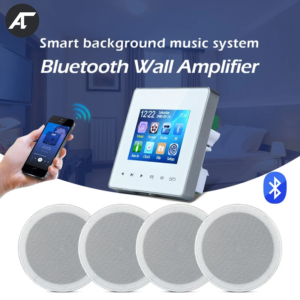 

Mini Smart Home Theater Sound System 2.8inch Wall Amplifier Bluetooth Ceiling Speaker Bulid-in Class D Amp Loudspeaker Audio Set