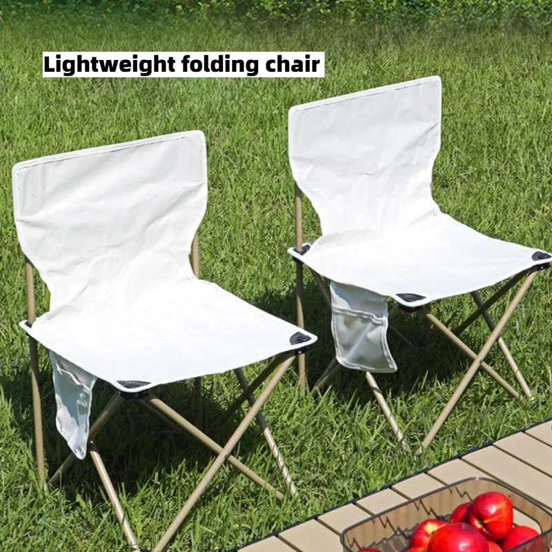 Indoor Simple Folding Rest Backrest Chair Lightweight Side Storage Stool Outdoor Equipment for Park Picnic Fishing Width 33/36cm