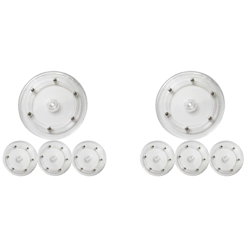 

ABP-8Pcs Прозрачный поворотный стол Lazy Susan, 6-дюймовый акриловый подшипник поворотного стола для украшения печенья, прозрачный поворотный органайзер, основание