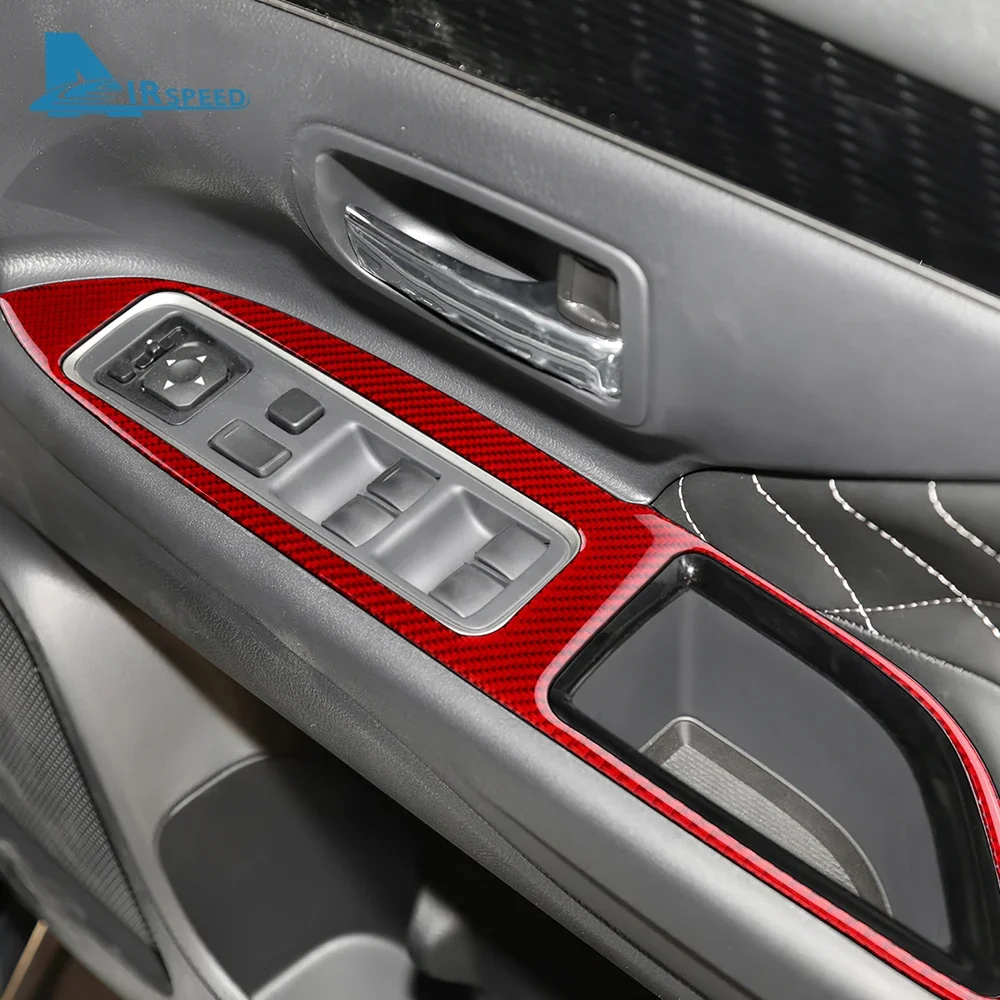 

Real Soft Carbon Fiber Sticker LHD RHD For Mitsubishi Outlander 2013-2020 2021 Car Window Lift Button Panel Interior Accessories