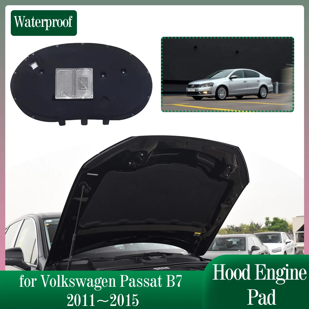 Car Hood Engine Insulation for Volkswagen VW Passat B7 2011~2015 2012 2013 Soundproof Heat Cotton Pad Liner Cover Mat Accessorie