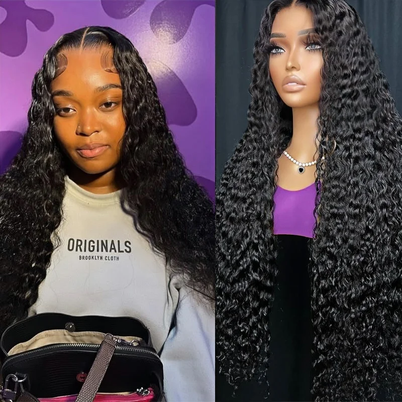 

200 Density Curly Wigs Deep Wave 13x6 HD Lace Frontal Human Hair Wig 30 Inch Lace Front Wig Loose Water Wave Wig For Women