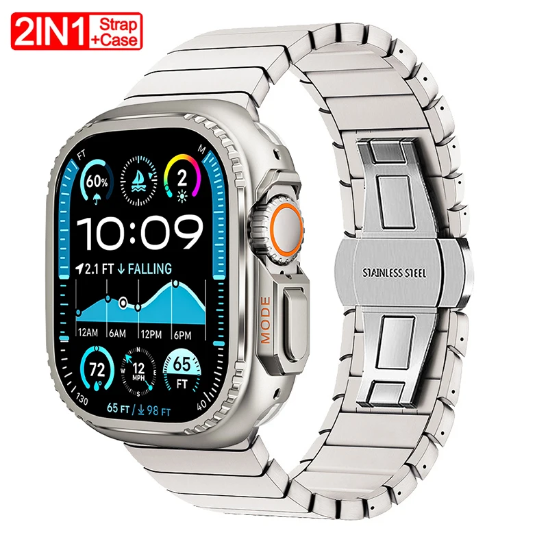 

Metal Case+Strap for Apple Watch Band Ultra 3/2/1 49mm Series 11 10 46mm 42mm 45mm 44mm Hard Bumper Cover Iwatch 9 8 7 6 SE 5 4