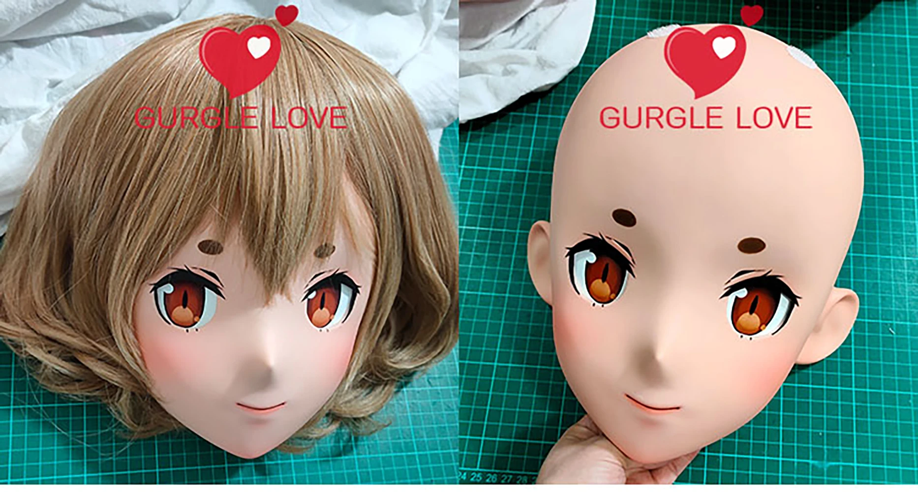 (GLA15)Customize Character Female Girl Resin Half Head Crossdress Cosplay Japanese Anime Role Kigurumi Mask With Eyes And Wig