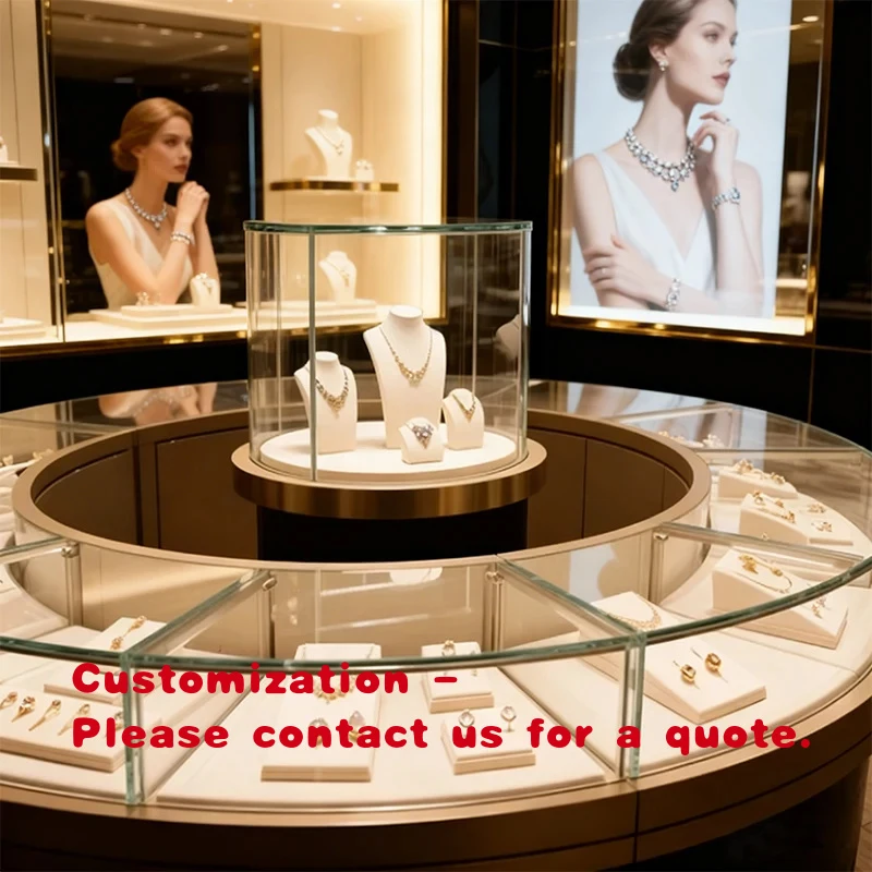 custom.Factory One-stop Custom High Quality Jewelry Store Display Cabinet Set Whole-store Assembled Jewelry Display Showcase Eas