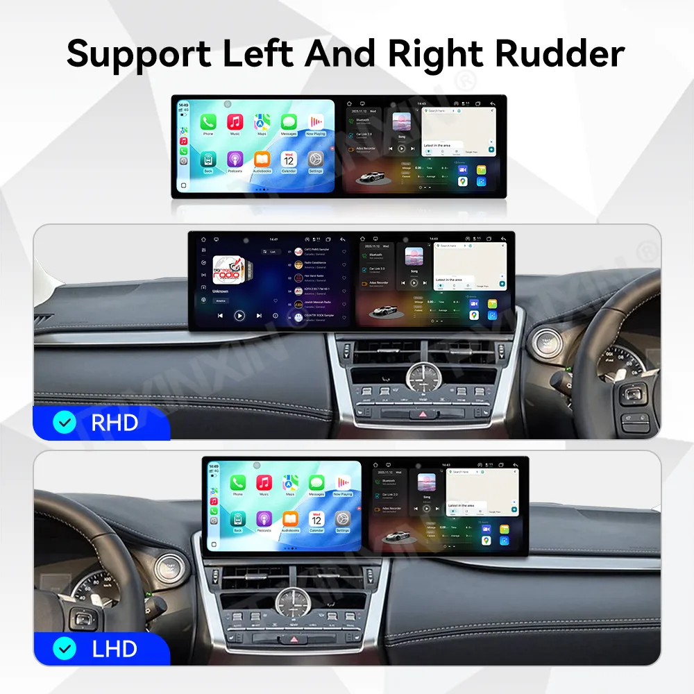 11.5 بوصة شاشة مزدوجة أندرويد 15 Carplay راديو السيارة ستيريو لكزس NX 2017 ~ 2021 الملاحة نظام تحديد المواقع سيارة مشغل وسائط متعددة رئيس وحدة #3