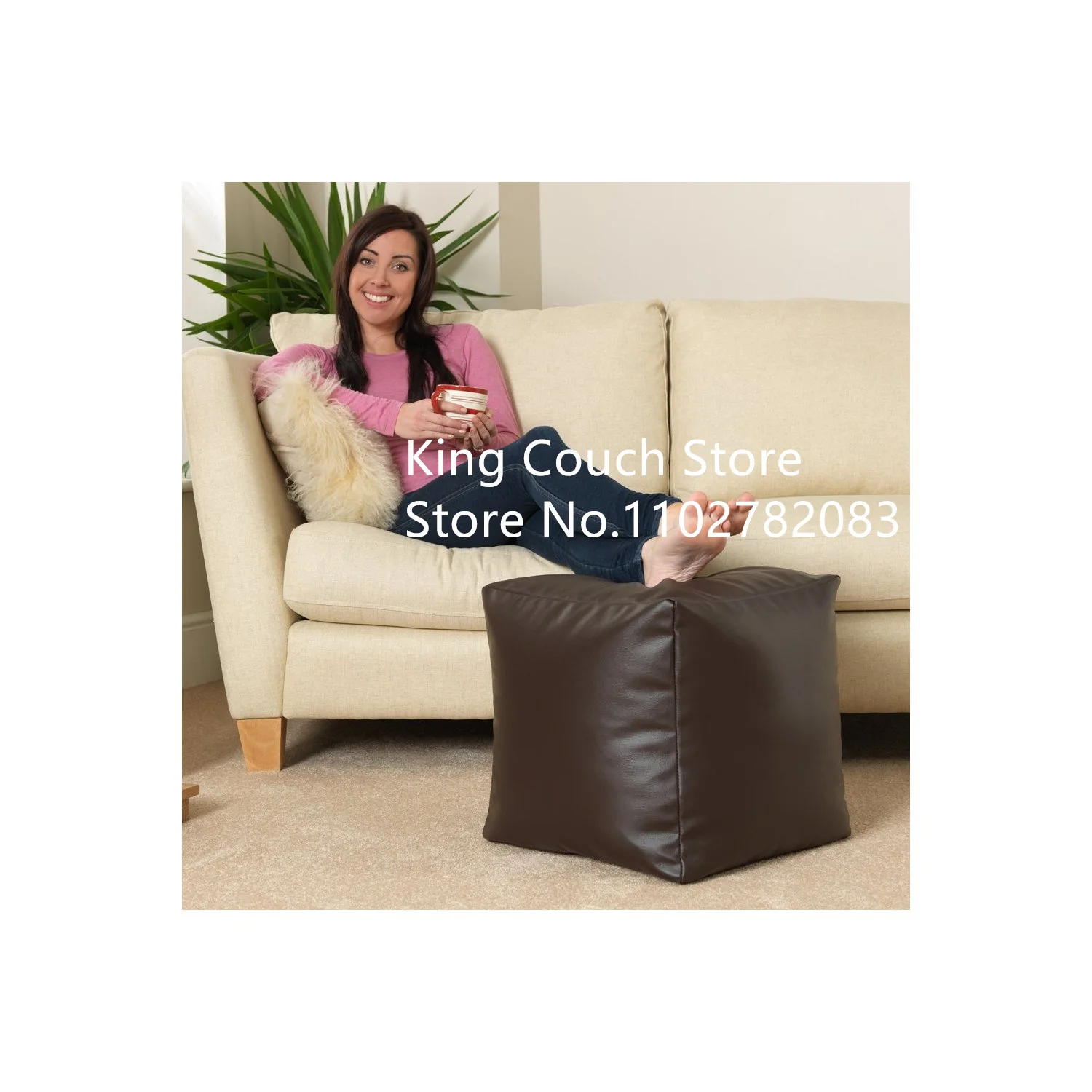 New hot sale Handmade Footstool Ottoman Storage Solution Floor Footrest Cushion Unstuffed waterproof polyester Pouf Cover