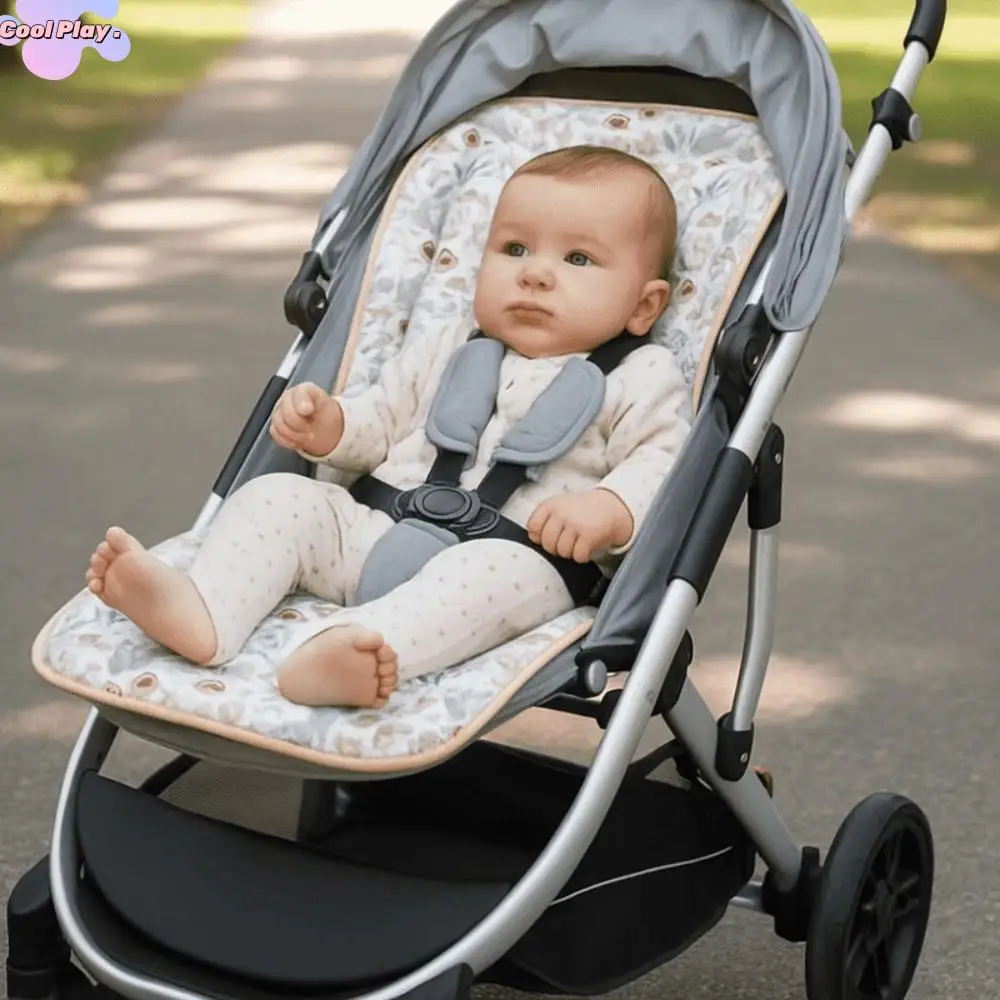 

Моющаяся мягкая подушка для детской коляски, удобная подушка для детской коляски с мультяшным принтом, хлопковая дышащая подушка для детского сиденья, детская подушка