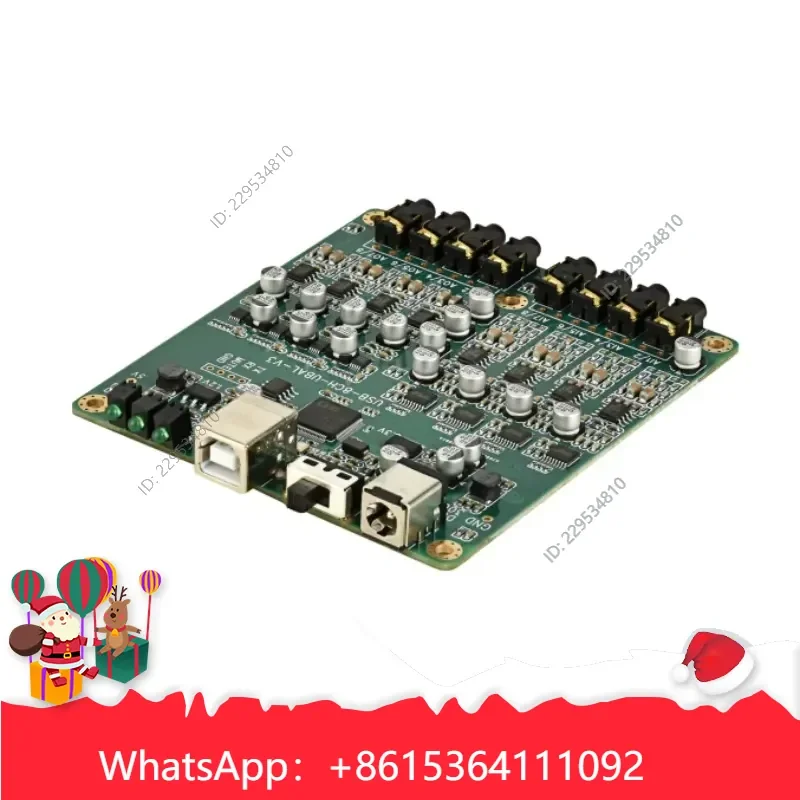 Widely Applied， for 8 Channel USB Audio Interface Sound Card Analog 8 in 8 out Playback Recording Leader Cost effective，1pc
