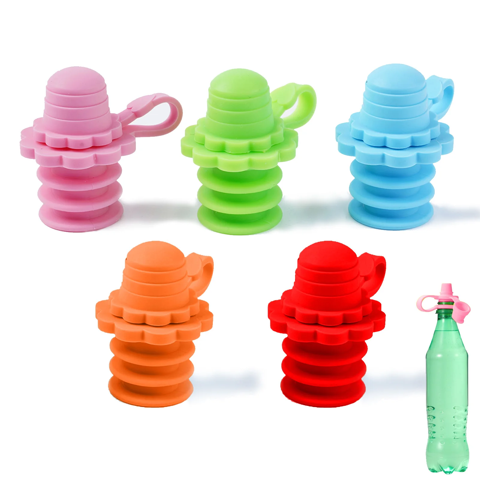 Silicone Water Bottle Spout Tops Leak-Proof Design No Spill Baby Food Pouch Toppers Suitable for Toddlers Kids and Adults