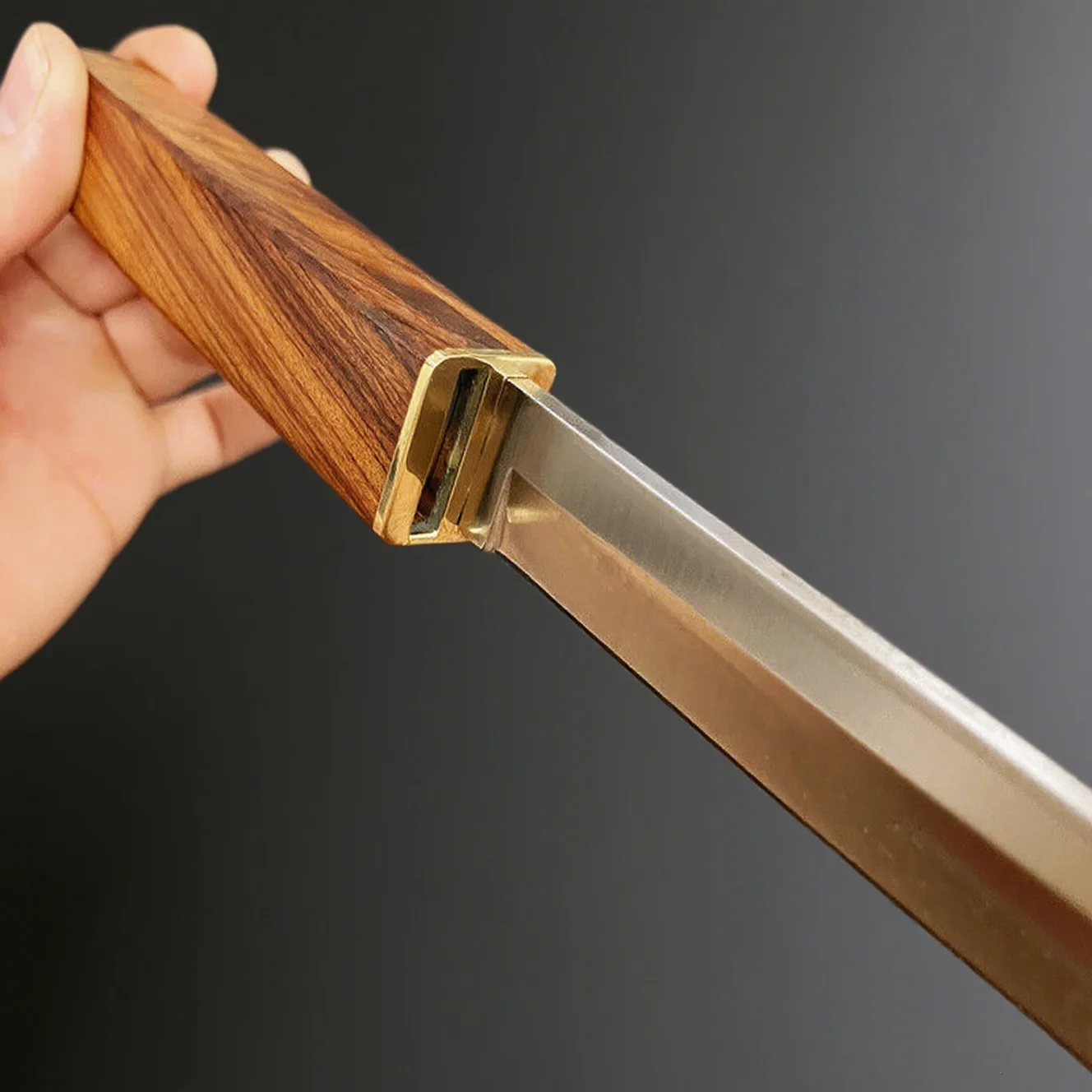 Nóż Sun and Moon Double Knife - Drewno Orzechowe, Ręcznie Polerowany, Kuty, Mały Nóż Prosty, Nóż Kolekcjonerski na Prezent