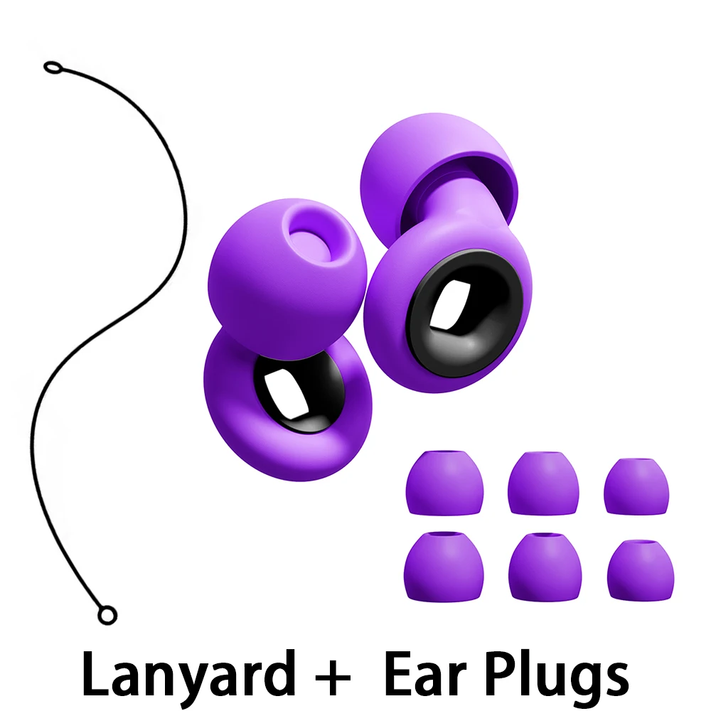 Apartment Neighbor Noise Earplugs Silicone Lanyard for Earplugs Reusable Noise Dampening For Household Disturbance